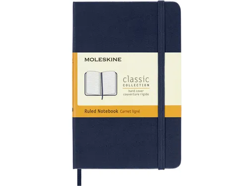 Notitieboek Moleskine pocket 90x140mm lijn hard cover sapphire blue