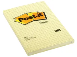Memoblok Post-it 662 102x152mm ruit geel