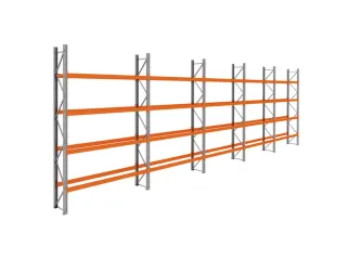 palletstelling,basis+4xaanbouw,HxBxD 4620x14100x750mm,vakl. 3000kg - 1