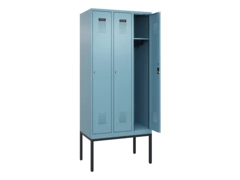 locker,HxBxD 2120x900x500mm,3vak,vak B 300mm,cil.-slot,voetonderstel