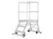 escalier mobile,estrade H 0,73m,3 à profilés antidérapants,alu