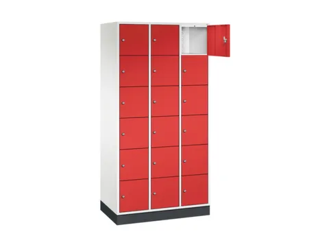 lockerkast,HxBxD 1950x920x500mm,3x6vakken,cil.-slot,sokkel