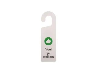 Kunststof deurhanger 250x75mm Voel je welkom - Nu even niet Wit - 3
