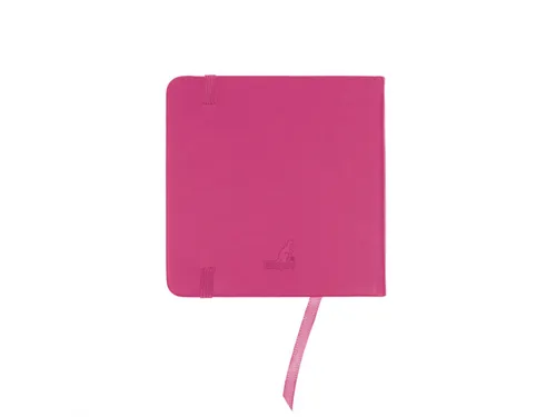 Schetsboek Kangaro 12x12cm hot pink PU HC 80 vel 140gr roomwit met ela