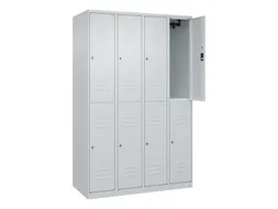 dubbeldekse locker,HxBxD 1850x1200x500mm,4x2vak.,vak B 300mm,cil.-slot
