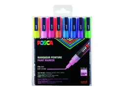 Verfstift Posca PC3M Fijne punt 0,9-1,3mm 8 stuks glitter pastelkleure