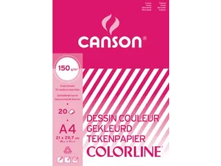 Canson Gekleurd Tekenpapier Colorline A4 Assorti 20 Blad - 1