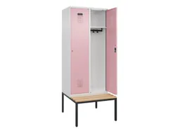locker met bank,HxBxD 2120x800x815mm,2vak,vak B 400mm,cilinderslot