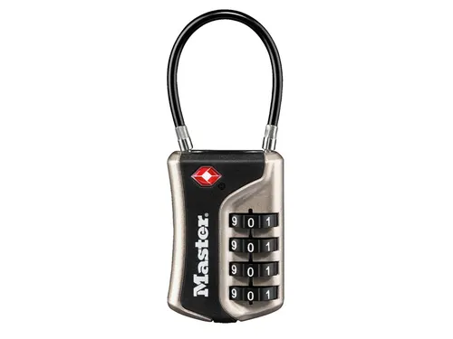 Hangslot Masterlock 4697EURDNKL 4-cijfer combinatie TSA flexibele beug