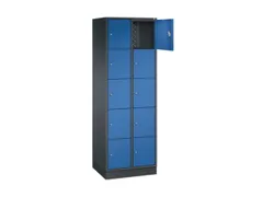 lockerkast,HxBxD 1950x620x500mm,2x5vakken,cil.-slot,sokkel