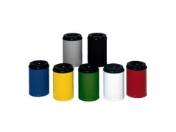 prullenmand,vlamdovend,50l,HxØ 520x375mm,kop zwart,romp staal RAL9016
