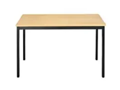 OUTLET Tafel Vierkant 140x70 Cm Rechthoekig Frame Zwart Blad Beuk