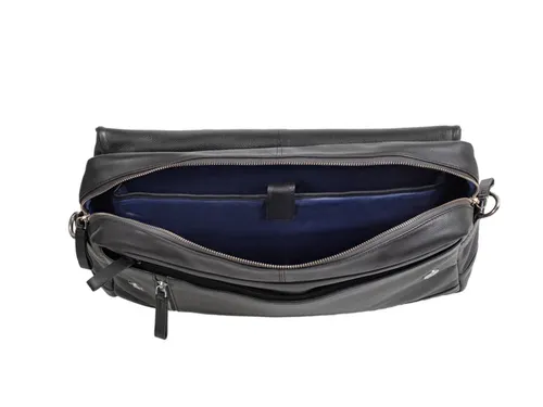 Laptop aktetas Alassio ORO. Zwart leer.