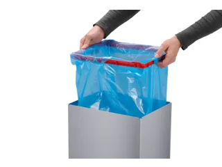 afvalbak,52l,HxBxD 763x339x260mm,romp staal zilverkleurig - 6
