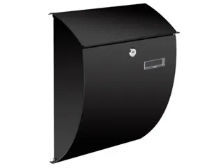 Brievenbus Nice Zwart Gebogen front, naamplaatje 2 sleutels 40x31x16cm - 1