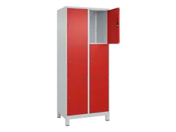 lockerkast,HxBxD 1950x800x500mm,2x3vakken,vak B 400mm,cil.-slot,voeten