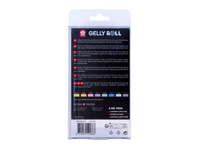 Gelschrijver Sakura Gelly Roll 1.0mm Moonlight 10 Pastel 8 stuks