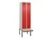 locker met bank,voor scheiding van kleding,HxBxD 2120x600x815mm,2vak