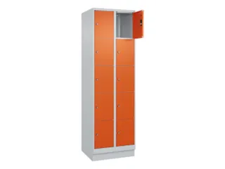lockerkast,HxBxD 1950x600x500mm,2x5vakken,vak B 300mm,cil.-slot,sokkel - 1