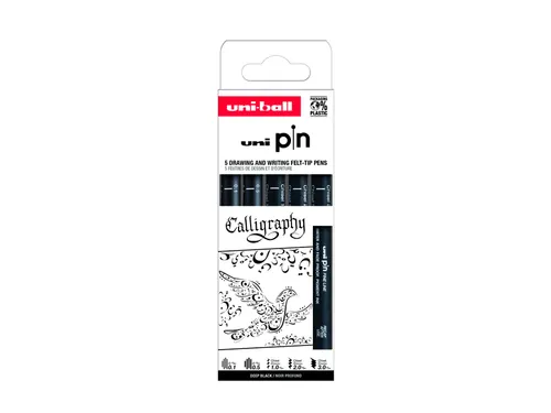 Fineliner Uni-ball Pin Calligraphie set à 5 stuks assorti