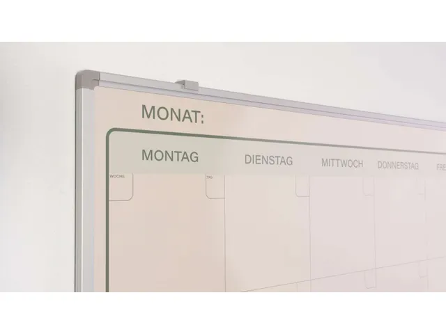 Maandplanner Elegance Duits softline profiel 8mm 90x120cm aluframe