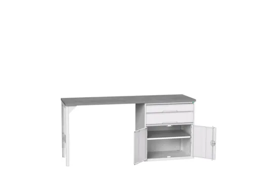 werkbank,HxBxD 930x2000x600mm,linoleumblad,2voeten/1container