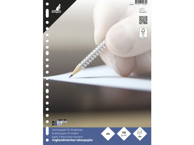 Ringbandinterieur Kangaro 23-gaats Tekenpapier 120 Grams 50 Vel