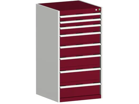 ladekast HxBxD 1200x650x650mm 8laden romp RAL7035 front RAL3004