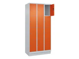lockerkast,HxBxD 1950x900x500mm,3x4vakken,vak B 300mm,cil.-slot,sokkel