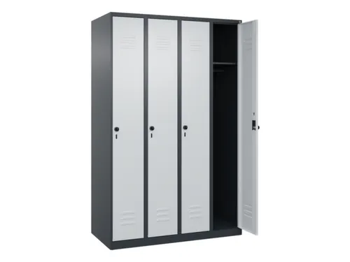 locker,HxBxD 1850x1200x500mm,4vak,vak B 300mm,draaigrendel