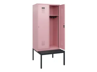 locker met bank,HxBxD 1950x800x815mm,2vak,vak B 400mm,cilinderslot - 1