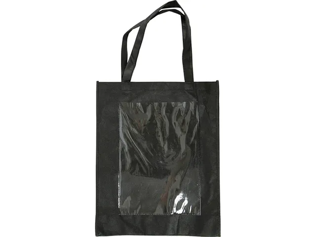 Tas Creativ Company 42x34x12cm met plastic voorkant zwart