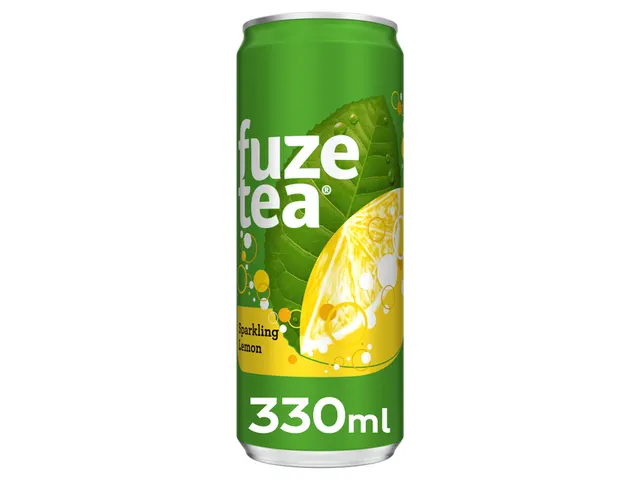Frisdrank Fuze Tea Black Tea sparkling lemon blik 330ml