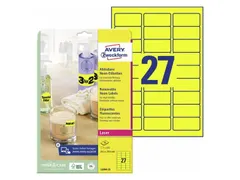 laseretiket Avery 63,5x29,6mm 25 vel 27 etiketten per vel neongeel