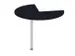aanbouwtafel,i.h.v.,HxØ 720-840x1000mm,driekwartrond,CC-zwart