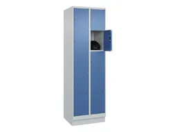 lockerkast,HxBxD 1950x600x500mm,2x5vakken,vak B 300mm,cil.-slot,sokkel