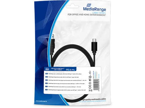 Oplaad- en datakabel 1,8m MRCS182 USB 3.0 type C zwart