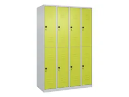 dubbeldekse locker,HxBxD 1850x1200x500mm,4x2vak.,vak B 300mm