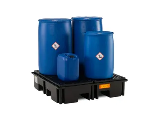 PE-opvangbak,v. 4x200l vat,opvangvol. 220l,HxBxD 290x1230x1230mm - 3