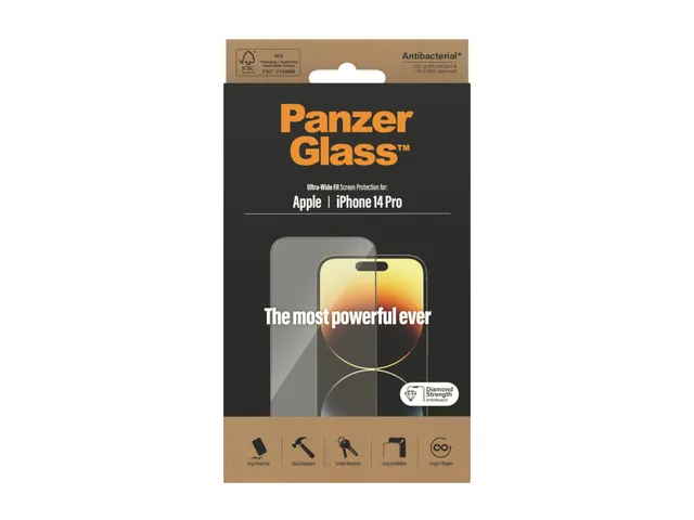 PanzerGlass Screen Protector iPhone 14 Pro | Ultra-Wide Fit, Apple,