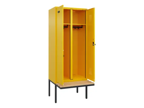 locker met bank,voor scheiding van kleding,HxBxD 2120x800x815mm,2vak