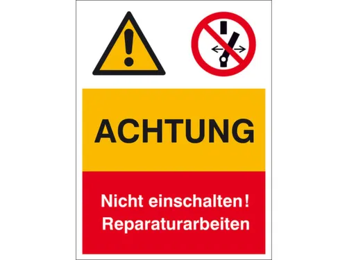 combi-bord waarschuwing/verbod,Let op! Niet inschakelen