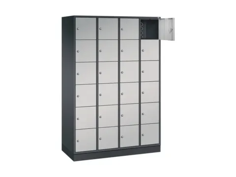 lockerkast,HxBxD 1950x1220x500mm,4x6vakken,cil.-slot,sokkel