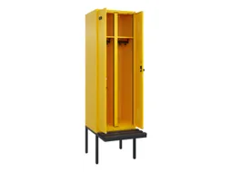 locker met bank,voor scheiding van kleding,HxBxD 2120x600x815mm,2vak