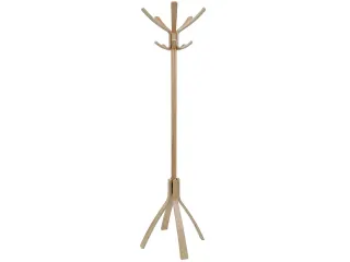 Cafe houten kapstok met 10 haken in licht hout 176 cm. - 1