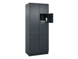lockerkast,HxBxD 1950x800x500mm,2x5vakken,vak B 400mm,cil.-slot,sokkel