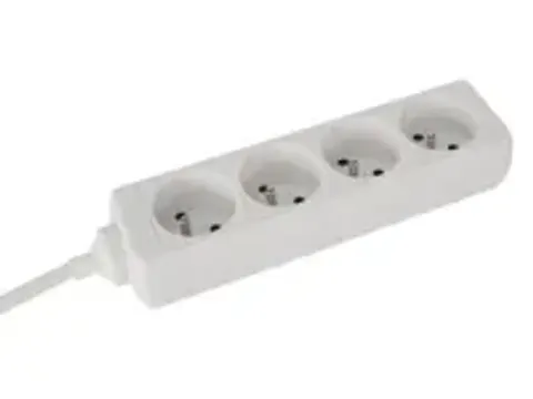 OUTLET 4-Voudige Stekkerdoos - 5m Kabel - WIT - Penaarde