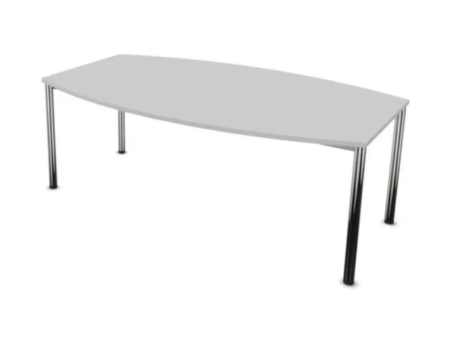 vergadertafel,HxBxD 740x2000x1200mm,vatvormig,MP-lichtgrijs