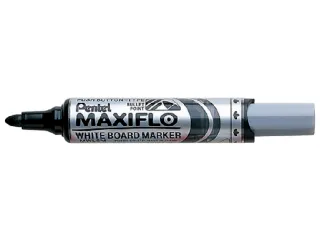 Viltstift Pentel MWL5M Maxiflo whiteboard zwart 3mm - 1