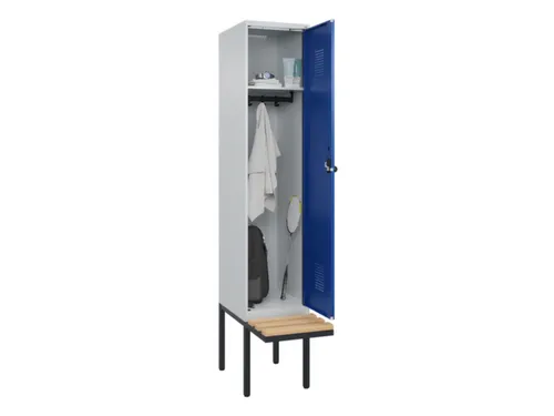 locker met bank,HxBxD 2120x400x815mm,1vak,vak B 400mm,draaigrendel
